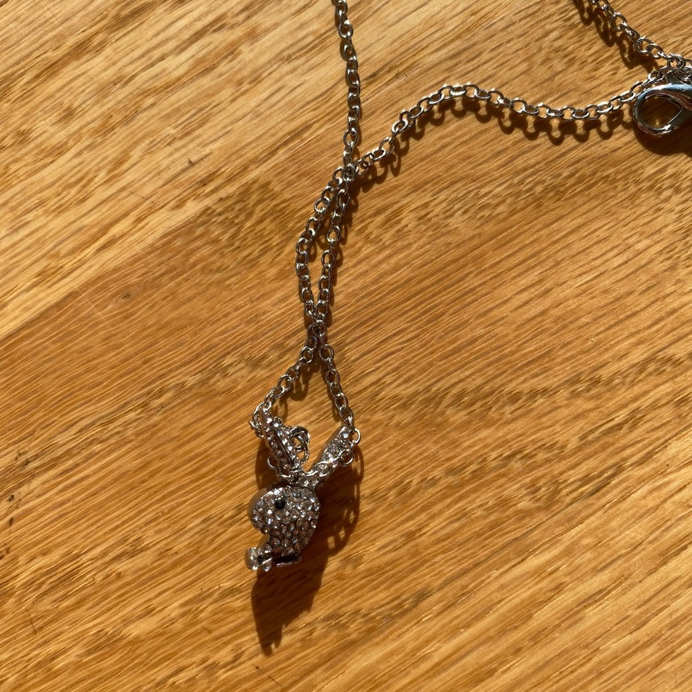 PLAYBOY silver bunny necklace